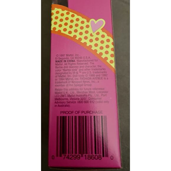 Vintage 1997 Sweetheart Barbie Doll, Mattel 18608 Mint New In Box - Picture 3 of 3